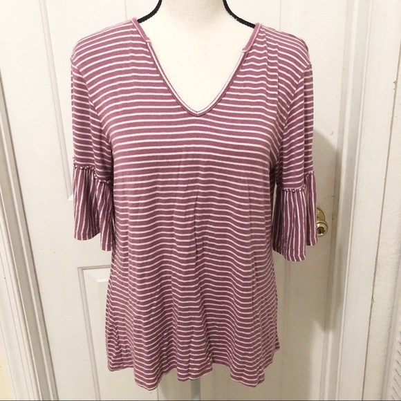 Coco’s Closet Red and White Striped Blouse - Picture 1 of 3